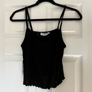 Double Zero scallop-edge tank top